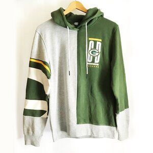 NWT Green Bay Packers Gray Green Colorblock Hoodie Sweatshirt Medium